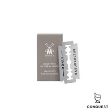 CONQUEST 德國 MUHLE 穆勒 雙面安全刮鬍刀片 傳統刮鬍刀片 替換刀片 一盒10片 國際通用規格, 1個, 三盒(30片), 10