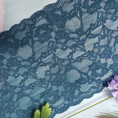 dklace 스판레이스모음 / 스판레이스 6-54051 폭 23cm 자가드, B/Green, 1개
