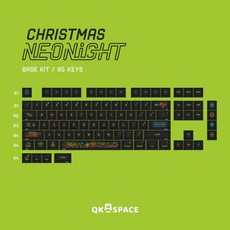 QKA SPACE CHRISTMAS NEONIGHT 黑透明鍵帽 聖誕主題鍵帽組 95鍵, 1個, 黑透明