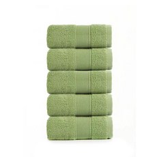 록신 호텔수건 타월 코면사 부드러운 540GSM 40수 5종세트, 5개, 그린