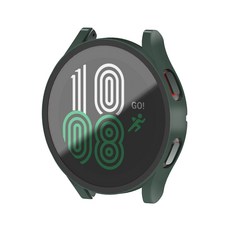 라우너스 갤럭시워치4 액정보호 강화유리 풀커버 케이스, 그린