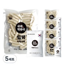 국대떡볶이 100% 국내산 고춧가루 떡+소스 세트 실온보관, 5세트, 345g