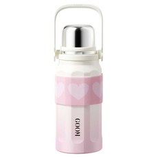 굼 펀 스포츠 보온 텀블러, 화이트+핑크, 1개, 900ml