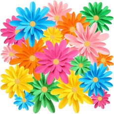 MotiMind 벽용 종이 꽃 장식 18개 DIY 꽃 게시판 3D 피에스타 종이 꽃 배경 장식 사진 배경 교실 개학 파티용(우아한 색상), 무지개 색상