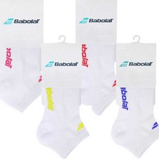 바볼랏 여성 스포츠 스니커즈양말 4종 세트 테니스 배드민턴양말, 화이트