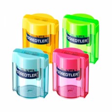 [스테들러]캡형 2홀 연필깎이 513-006 색상랜덤발송, 단품, 단품