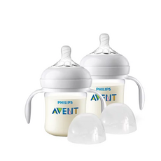 AVENT 親乳感PA防脹氣奶瓶附把手 (雙入)【金寶貝】, 1套, 125ml, 透明