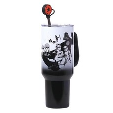 Silver Buffalo 코카콜라 로고 스테인리스 스틸 텀블러 손잡이 포함 표준 컵 홀더에 적합 1.2L(40온스), Star Wars Original Trilogy