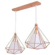라인조명 로즈다이아2등 펜던트 LED 12w 볼램프 2개 이벤트증정 3가지색상 (블랙 로즈골드 골드) 다이아2등 다이아식탁등 다이아팬던트 led식탁2등 led식탁조명등2등 다이아, 로즈골드-주광색 흰빛(램프2개/이벤트참여시)