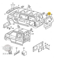 奧斯德 福斯 T4 玻璃膠條, 1個, 後擋701845121A