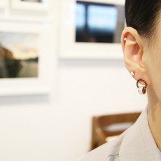 NOID-B 鋼製羅馬數字扣環設計耳環