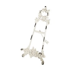 復古家 法式復古做舊鐵架，立體雕花鐵質畫架展示架留言板架，L/白色，增添居家藝術氣息, 白色