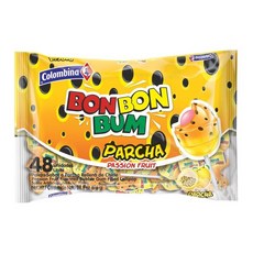 Colombina 껌 콜롬비나 본 범 롤리팝 버블 검 중심 패션 프루트 맛 개별 포장 파티 선물 및 선물용으로 이상적 1팩 48개, 1개