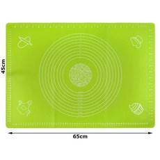 超低價！1 件不粘矽膠烘焙墊可重複使用墊片烘焙糕點工具擀麵墊加厚, 45x65 綠色, 1個