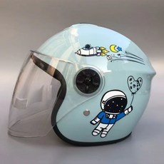 童安全帽 幼童安全帽 小朋友安全帽 含抗UV耐磨長鏡片 男童安全帽 女童安全帽 全包安全, 1個, 粉色貓貓【頭圍44-55】,高清鏡片