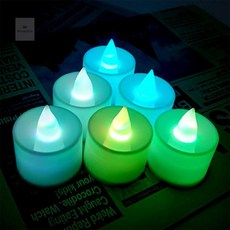 미소디자인 컬러 LED 촛불 결혼기념일파티