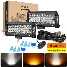 240W 7 인치 LED 라이트 바 오프로드 4x4 LED 작업 조명 6 가지 모드 안개 운전 12V 24V ATV 트럭 보트 자, [01] 2피스 lights, 1개