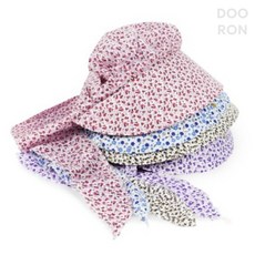 두론샵 꽃무늬 스카프모자 하늘하늘한 플랩 농사모자