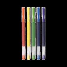 원래 Xiaomi 다채로운 젤 펜 5pcs 부드러운 슈퍼 내구성 마킹 10pcs 블랙/레드 0.5mm 쓰기 서명, 01 5 Colors