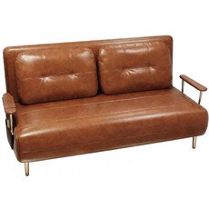 SOFA BED 實用型 150cm 棕色皮革沙發床, 棕色
