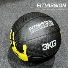 피트미션 메디신볼, 1개, 3kg, 블랙