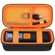 Elonbo Litmustes 타이어 팽창기 휴대용 공기 압축기용 케이스 무선 여행용 홀더 전기 스마트 에어 펌프 보관 가방 블랙 오렌지, Black+inside Orange, 블랙+내부 오렌지