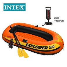 自動充氣橡皮艇，高端加厚皮劃艇，戶外兩用釣魚船，耐磨氣墊船衝鋒舟, 升級款橙色三人船（承重186KG）, 橙色