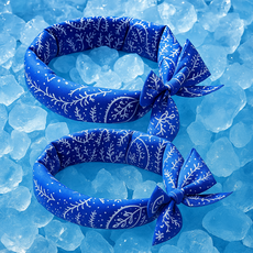 쿨리안 아이스 쿨 스카프 고분자 냉감 타올 여름 쿨링 스카프, 파랑+파랑, 1개