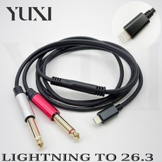 YUXI 多功能音源線 Type-C 轉 6.3mm TS/XLR/RCA Lightning 轉 6.3mm TS/RCA 適用蘋果安卓手機平板 1.5米, 1個, 蘋果頭 轉雙6.3mm TS,1.5米=150公分