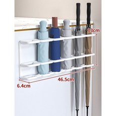 桃園快速 家用門口壁掛式雨傘架 免釘置物架 門後雨傘收納架 傘架收納掛鉤, 黑色六格+無掛鉤, 1個