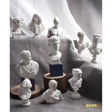 （10款高品質樹脂）經典迷你 藝術 雕像 石膏 頭像 雕像 維納斯 美術 素描 袖珍 食玩 微縮 微景觀模型 隨草憶境, 1個, 單入（款式隨機，不重覆，下標10發一套）