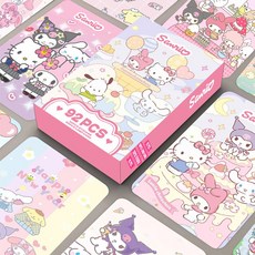 산리오 포토카드 굿즈 LOMO 일러스트 포카 60pcs + 미니 스티커 32pcs, 파티ver.2, 1개