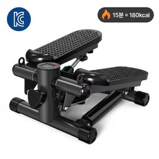 [저소음/야간운동OK] 듀얼유압 스텝퍼 가정용 계단오르기 홈트 다이어트 운동기구 초보자 LED 카운터 보폭조절 120kg 하중, 블랙