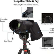 NEEWER 카메라 레인 커버 소니 A7 캐논 용 내구성 나일론 비옷 200mm 이내, 1개