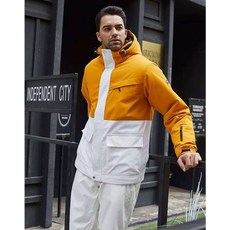 여성 스키복세트 여자 보드복 방한방풍 등산 방수 방풍 슬림핏 기능성, 1개, 오프화이트 컬러블록 A