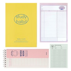 수능 시험 6개월 먼슬리 스터디 플래너+omr메모지+단어장+하루 스터디 플래너 수능대비 4종세트 노트, 버터옐로우