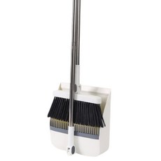站立式掃把組 PP+不鏽鋼材質 摺疊款, 1組, 白色
