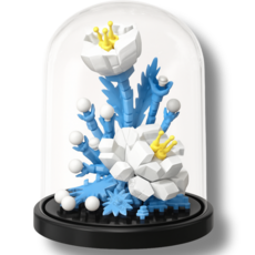 [네오 크래프트] 꽃 블록 장미 화분 방진 케이스 조립 세트 꽃다발 빌딩 블럭 미니 나노 해바라기 데이지 튤립 식물 바구니 디스플레이 플라워 만들기 DIY 건축 장식 선물 인테리어, 8. 얼음 여왕(Ice Queen), 1개