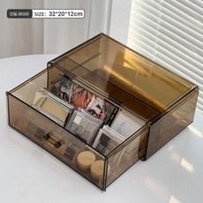 아크릴 서랍장 탁상 서랍 다용도 옐로우 2단 박스, U01KSVXQQGD13V94TZ2N4ANBNF-004, D. 앰버 1개입 칸막이