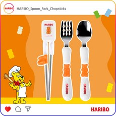 하리보 스텐 4종 스푼 교정용 젓가락 케이스세트, 1개, 오렌지