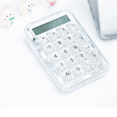 Coolkiller 쿨킬러 기계식 투명 계산기 휴대용 사무용 회계 사무실 전자계산기 키보드, 1개, 일반
