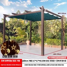 루프탑 파고라 마당 원두막 조립식 캐노피 정원 쉼터, 5. 표준형 3x3m 갈색+초록