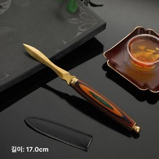 꽃 보이차 해괴 보이차칼 합금 송곳 다도용품, 플로럴우드 골드 차칼, 1개