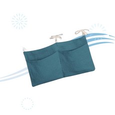 zonBroth 존브로스 기저귀 정리함 바구니 아쿠아 코튼 아기 걸이 수납 가방 - 2 포켓 정리함 턱받이 젖병 보관 간편 설치 침대 하이체어 호환 M1