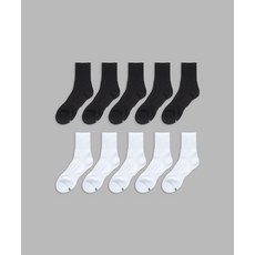 IL--GNG-CHIL [10PACK 팩] 라이트 애슬레틱 엠보 하프 삭스 _스노우 화이트/블랙, 스노우 화이트 10팩