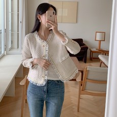 J138-4 델미트 빅사이즈 트위드 미니자켓 44-110