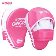 GINGPAI 복싱 핸드미트 고밀도 쿠션 충격흡수 PU 소재 스파링 훈련용 핸드타겟, 1개, 03.화이트&핑크