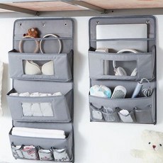 簡約現代純色宿舍收納掛袋：實用又不失時尚, 清爽米色兩層+簡約灰色三兩層+掛鉤