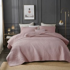 침대 전체 덮개 꽃병 이불 여름용 침구 유럽식, 파리 리프 핑크