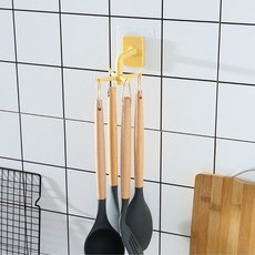 싱크대 회전 국자걸이 주방 깔끔 정리 깔끔한주방 싱크대정리 회전국자걸이 주방용품정리, 옐로우